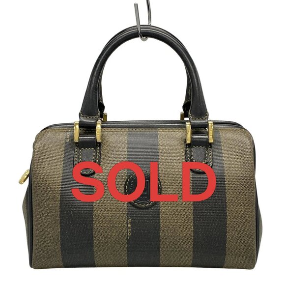 FENDI Pecan - Beige Dark Brown PVC Leather Handbag 336-072425 - Picture 1 of 10